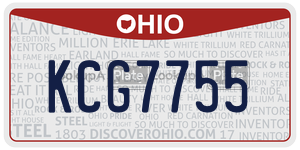 KCG7755  license plate in OH