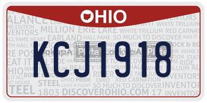 KCJ1918  license plate in OH