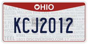 KCJ2012  license plate in OH