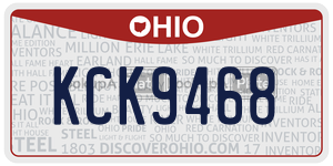 KCK9468 license plate in Ohio