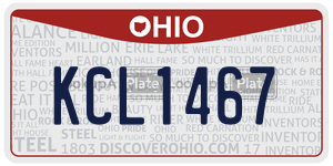 KCL1467 license plate in Ohio