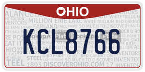 KCL8766  license plate in OH