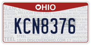 KCN8376  license plate in OH