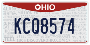 KCQ8574 license plate in Ohio