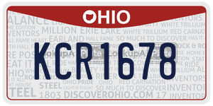 KCR1678 license plate in Ohio