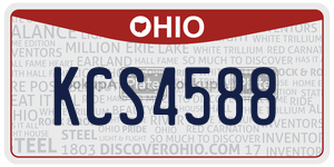 KCS4588  license plate in OH