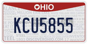KCU5855 license plate in Ohio