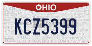 KCZ5399  license plate in OH