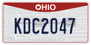 KDC2047 license plate in Ohio