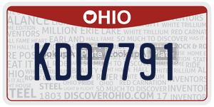 KDD7791 license plate in Ohio