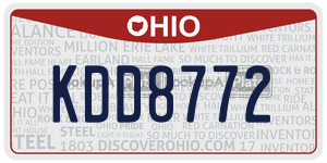 KDD8772  license plate in OH