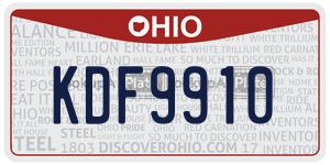 KDF9910  license plate in OH