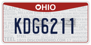 KDG6211 license plate in Ohio