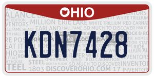 KDN7428  license plate in OH