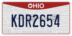 KDR2654  license plate in OH