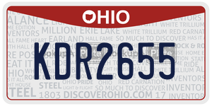 KDR2655  license plate in OH
