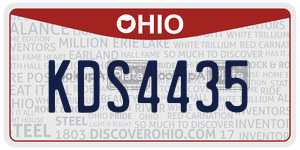 KDS4435 license plate in Ohio