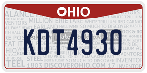 KDT4930  license plate in OH