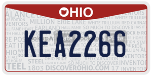 KEA2266  license plate in OH