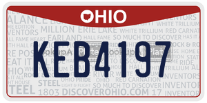 KEB4197 license plate in Ohio