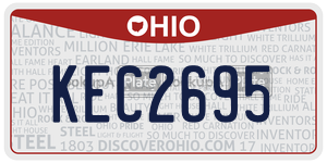 KEC2695 license plate in Ohio
