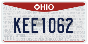 KEE1062  license plate in OH