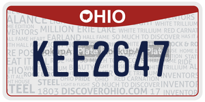 KEE2647 license plate in Ohio