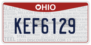 KEF6129 license plate in Ohio