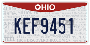 KEF9451  license plate in OH