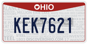 KEK7621  license plate in OH