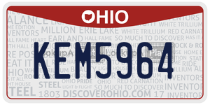 KEM5964  license plate in OH