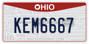 KEM6667 license plate in Ohio