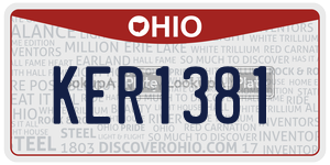KER1381  license plate in OH