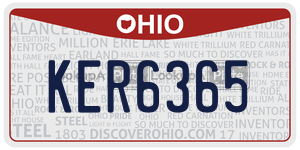 KER6365  license plate in OH