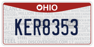 KER8353  license plate in OH