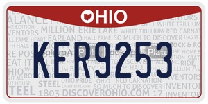 KER9253 license plate in Ohio