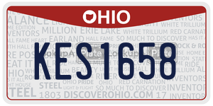 KES1658  license plate in OH