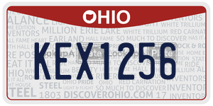 KEX1256  license plate in OH
