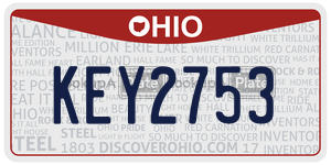 KEY2753 license plate in Ohio