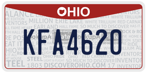 KFA4620  license plate in OH