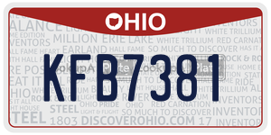 KFB7381  license plate in OH