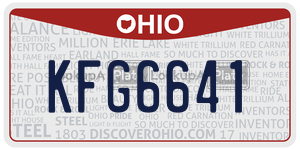 KFG6641  license plate in OH