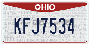 KFJ7534 license plate in Ohio