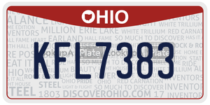 KFL7383 license plate in Ohio