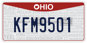KFM9501  license plate in OH