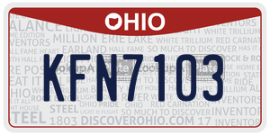 KFN7103 license plate in Ohio