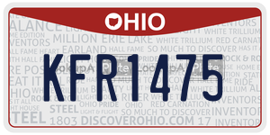 KFR1475  license plate in OH