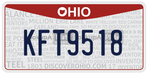 KFT9518  license plate in OH