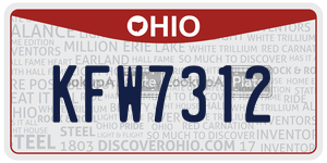 KFW7312 license plate in Ohio