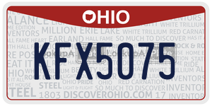 KFX5075  license plate in OH